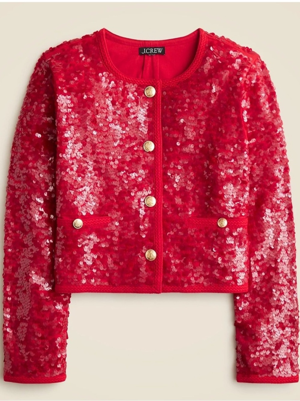 J.Crew Mariner Red Sequin Jacket New Without Tags Size L